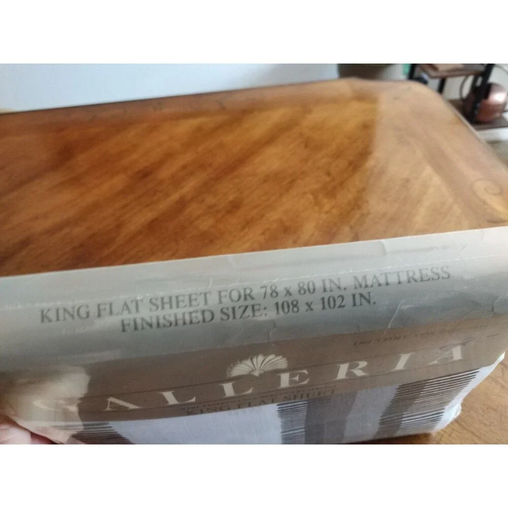 VTG Galleria Springs Mervyn's King Flat Sheet 180 Thread Poly Cotton USA Corbel